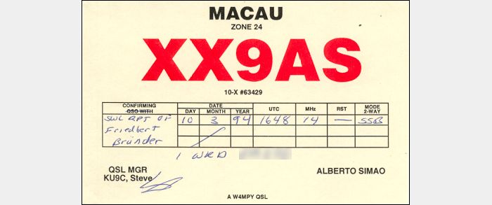 QSL XX9AS